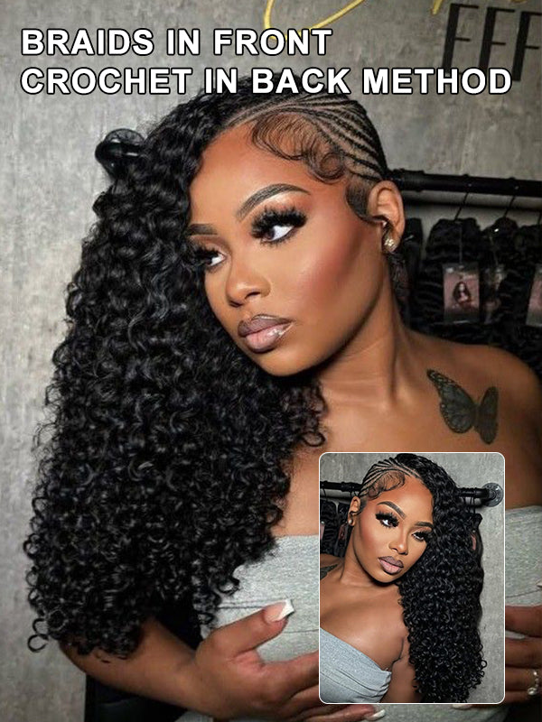 Burmese Curly Pre-Seperated Feather Crochet Human Hair Extensions for Black Women, Reusable Braiding Hair