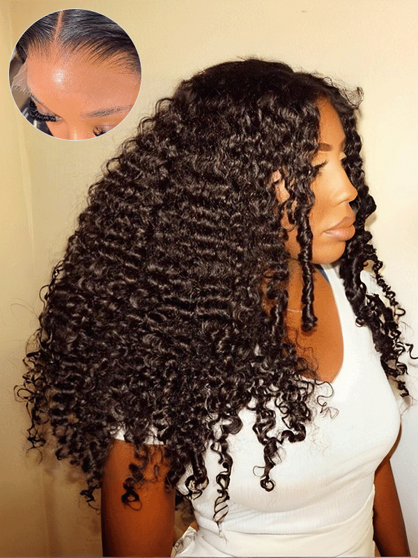 Burmese Curly Glueless Flexi-Fit Drawstring Wig 7x6/13x6 Lace Human Hair Wig