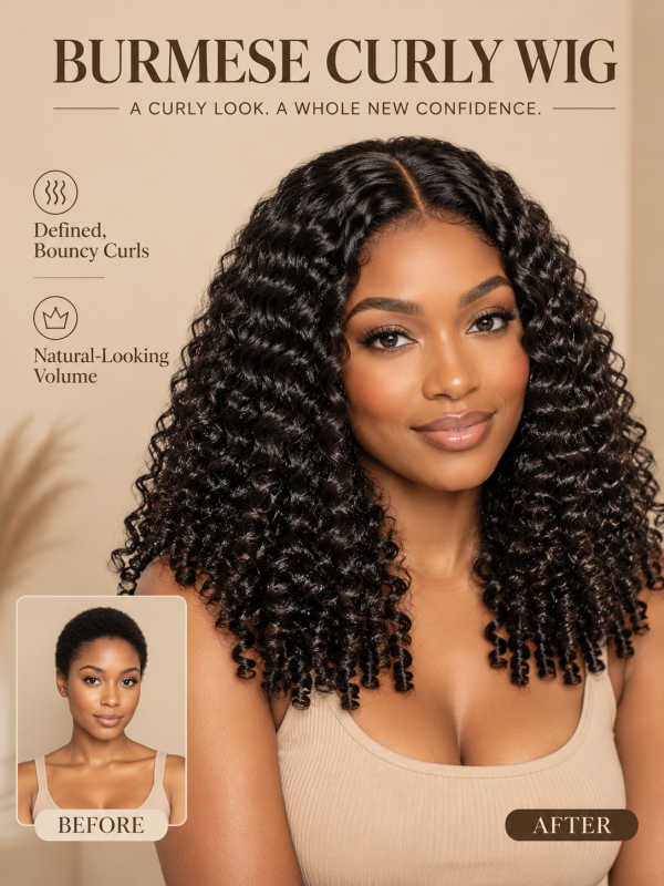 Burmese Curly 13x6 Lace Frontal Wig CheetahBeauty Human Hair Wigs