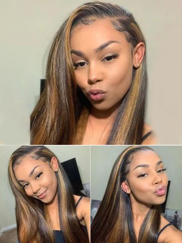 No Leave Out Glueless #FB30 Balayage Straight V Part Wig Beginner Friendly Upgrade U Part Wig