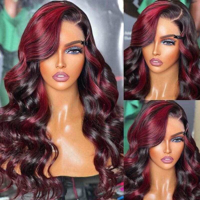 Flash Sale | P1B/99J Highlight 13x6 Body Wave Wig 16-34 Inches Transparent Lace Front Human Hair Wigs