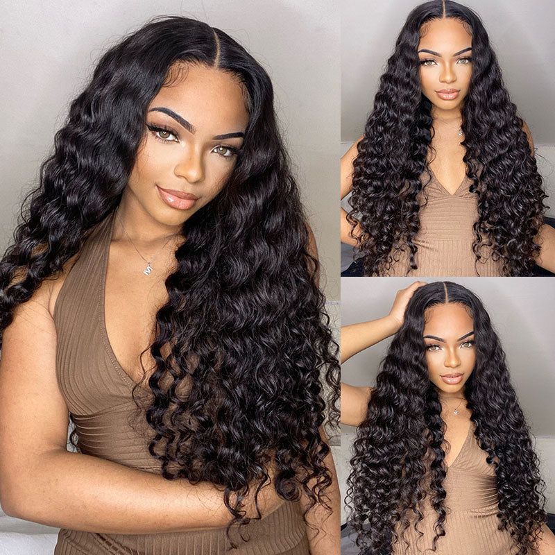 Wear & Go | 6x4.5 Glueless Wig Deep Wave / Water Wave / Curly Wave Quick & Easy Glueless Lace Wig With Breathable Cap Air Wig