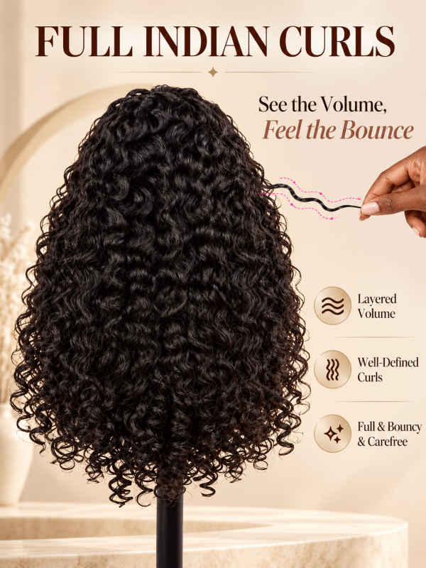 CheetahBeauty 180% Density 7x6/13x6 Full Lace Indian Curly Wigs 100% Human Hair for Black Women
