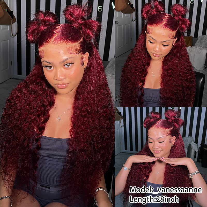 Cheetahbeauty 28 inches 99J 13x6 Lace Frontal Wig Model: _vanessaane