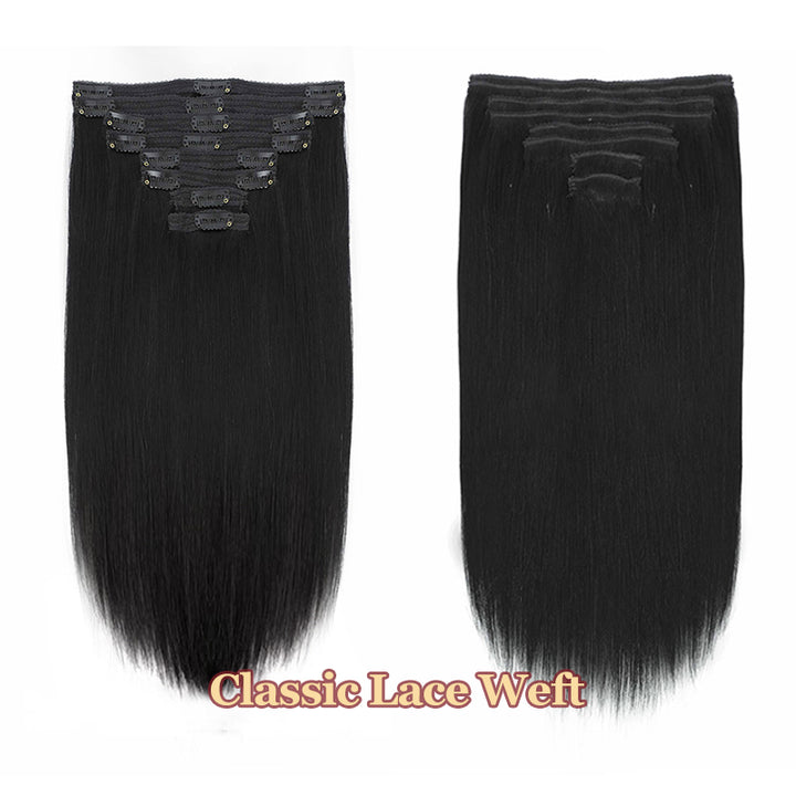 Fast Shipping | PU Seamless Silky Straight Clip In Hair Extensions  8pcs With 18 Clips