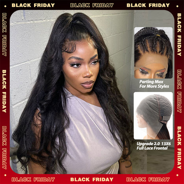 Crazy Sale | 16"-34" Kinky Straight 13x6 Full Lace Frontal Wig No Code Needed