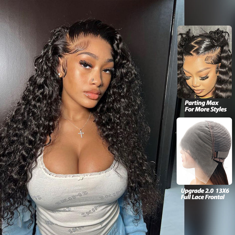 Crazy Sale | 16"-34" Water Wave 13x6 Full Lace Frontal Wig No Code Needed