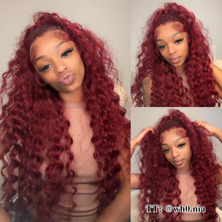 Crazy Sale | @wh0.nia Recommend #99J 16"-34" Loose Deep Wave 13x6 Full Lace Frontal Wig No Code Needed