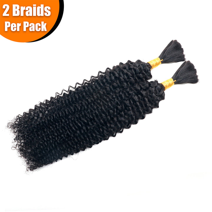 Curly Wave Braid Hair Bulk 100% Human Hair Extensions Bulk for Braiding 100g