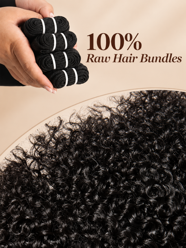 Curly Wave Bundles 100% Virgin Human Hair Weave With 2x4 Lace Closure