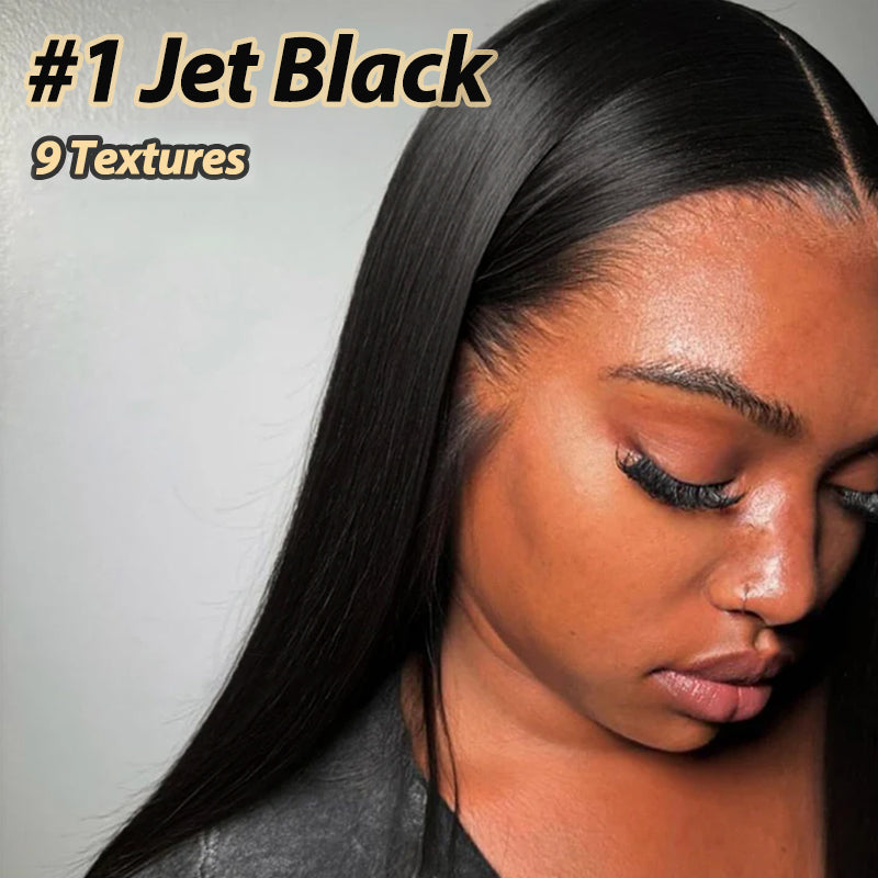 #1 Jet Black @bigekane & @ thequeenleora Recommend 16"-34" 13x6 FULL Lace Frontal Wig 100% Human Hair Wigs