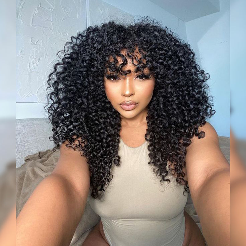 DIY Highlight! Kinky Curly Glueless Invisible Lace Closure Wig Dome Cap Wig