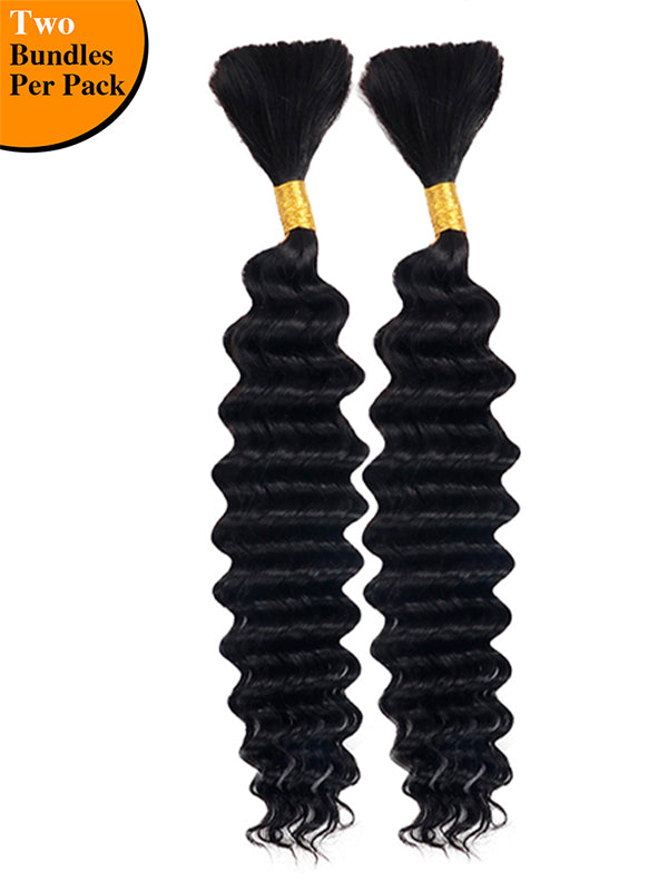 Flash Sale | Deep Wave Braid Hair Bulk 100% Human Hair Extensions Bulk for Braiding 100g
