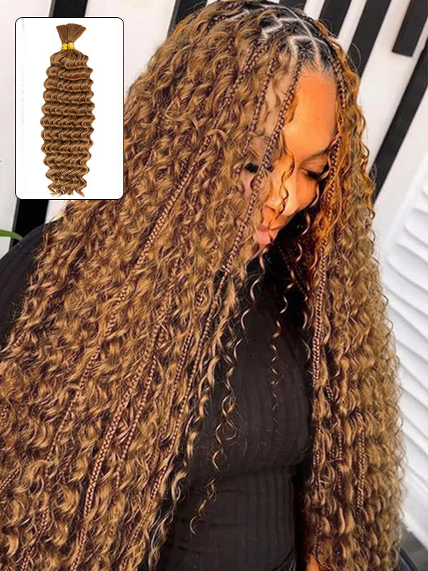 Flash Sale | Deep Wave Braid Hair Bulk 100% Human Hair Extensions Bulk for Braiding 100g