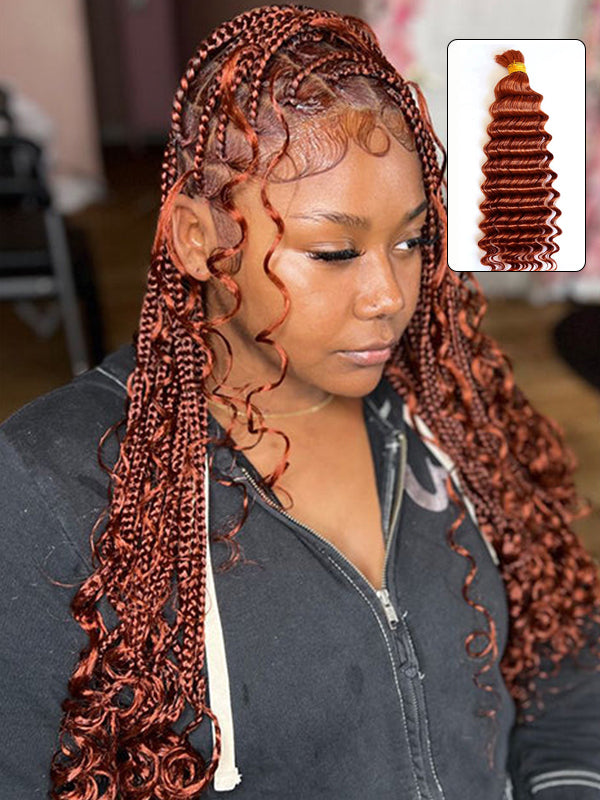 Flash Sale | Deep Wave Braid Hair Bulk 100% Human Hair Extensions Bulk for Braiding 100g