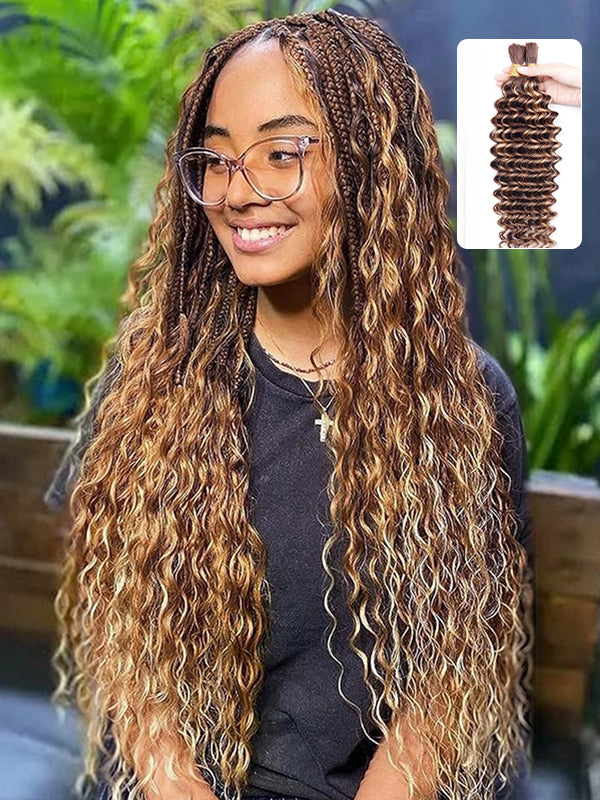 Flash Sale | Deep Wave Braid Hair Bulk 100% Human Hair Extensions Bulk for Braiding 100g