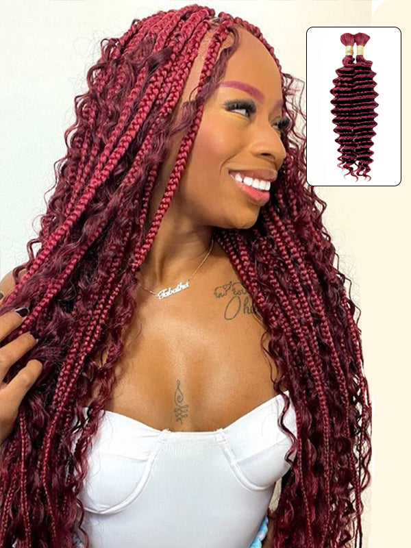 Flash Sale | Deep Wave Braid Hair Bulk 100% Human Hair Extensions Bulk for Braiding 100g