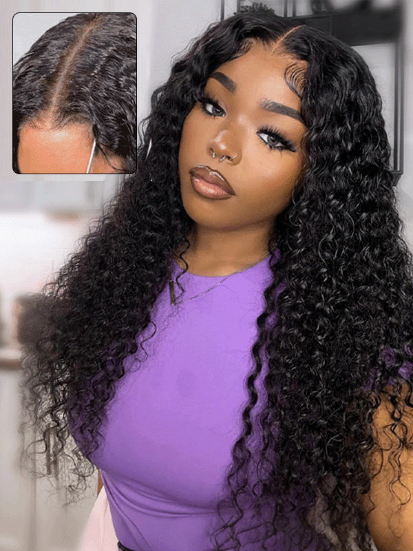 7x6 PreMax Wigs | Deep Wave Tiny Knots Glueless 7x6 HD Lace Wig Super Natural Hairline