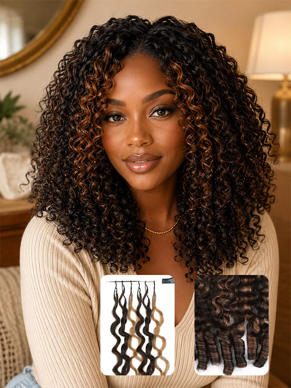 BIG DROP | Burmese Curly Feather Crochet Human Hair Extensions Protective Style