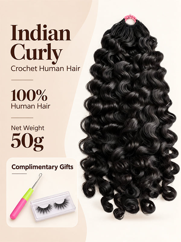 Feather Crochet Indian Curly Miracle Knots Human Hair Extensions Protective Style