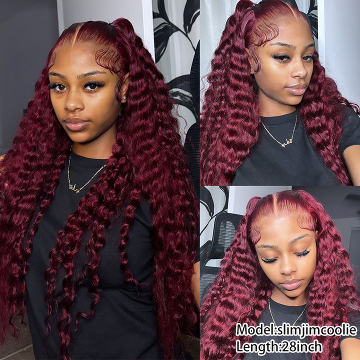 Cheetahbeauty 28 inches 99J 13x6 Lace Frontal Wig Model:slimijimocoolie