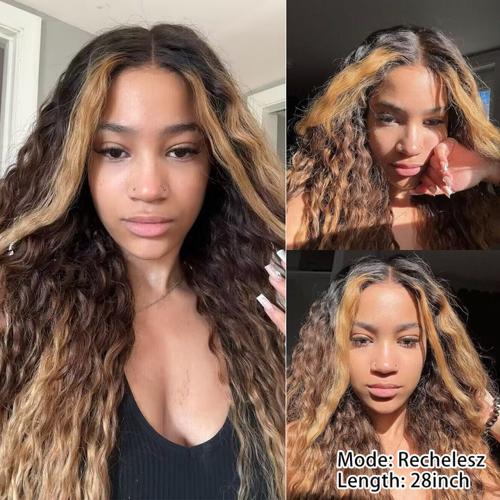 Ombre Deep Wave Lace Wig 100% Human Hair Wig