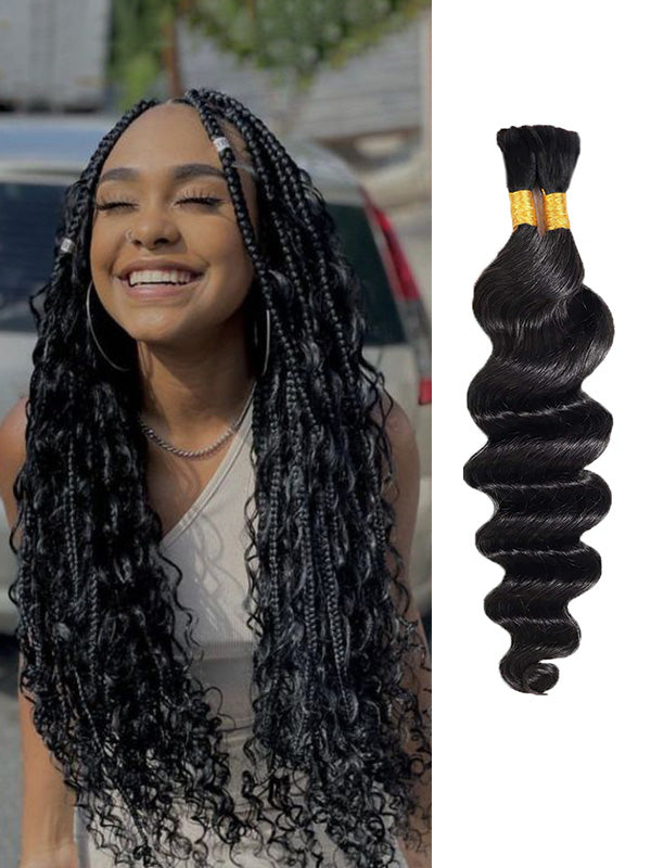 Vente flash | Extensions de cheveux 100 % naturels style Boho Braids Loose Deep Wave 100 g 