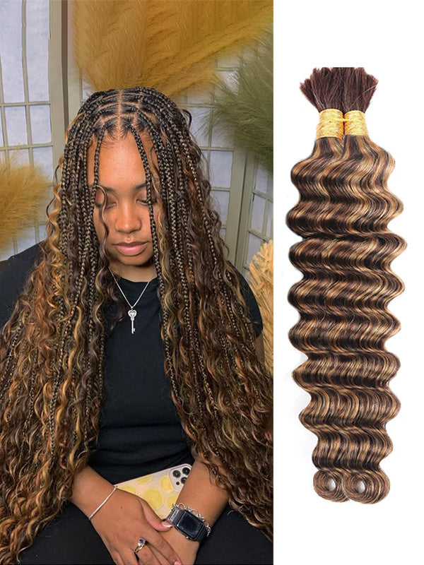 Vente flash | Extensions de cheveux 100 % naturels style Boho Braids Loose Deep Wave 100 g 