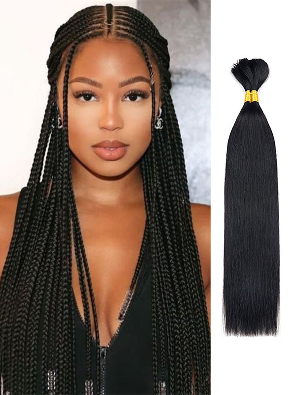 Vente flash | Extensions de cheveux lisses tressés en vrac, 100 % naturels, 100 g 