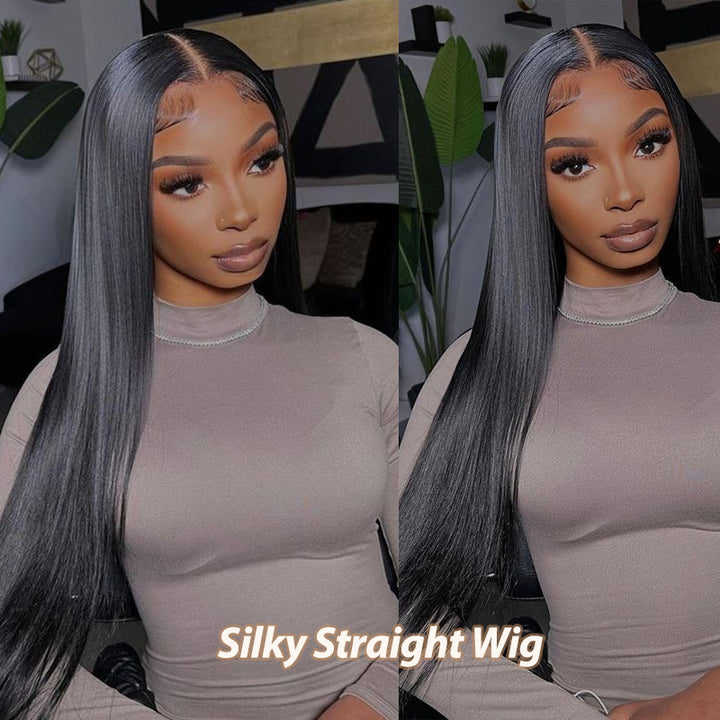 Flash Sale | #1 Jet Black 13x6 FULL Lace Frontal Wig 16-34 Inches Human Hair Wigs