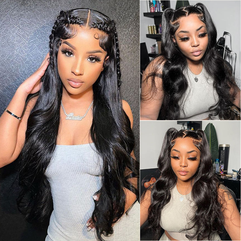 Flash Sale | #1 Jet Black 13x6 FULL Lace Frontal Wig 16-34 Inches Human Hair Wigs