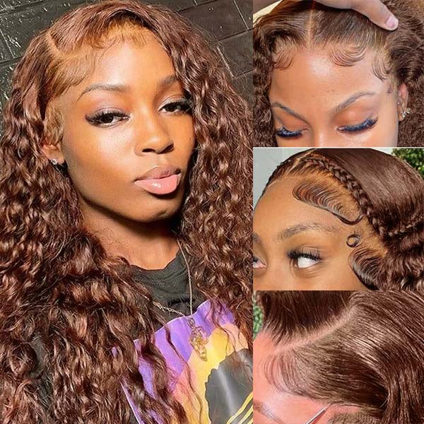 Flash Sale | #4 Chocolate Brown 13x6 Deep Wave Wig 16-34 Inches Transparent Lace Front Human Hair Wig