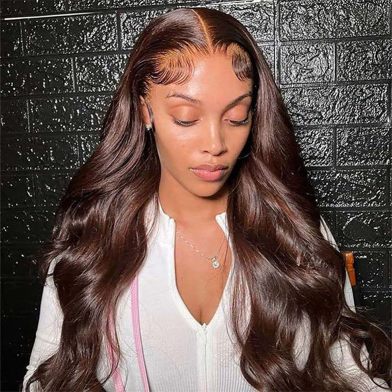 Flash Sale | #4 Chocolate Brown 6x6 Body Wave Wig 16-34 Inches Transparent Lace Closure Human Hair Wig