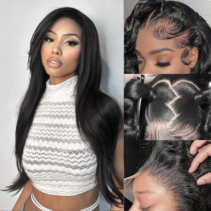 Flash Sale | #1 Jet Black 13x6 FULL Lace Frontal Wig 16-34 Inches Human Hair Wigs