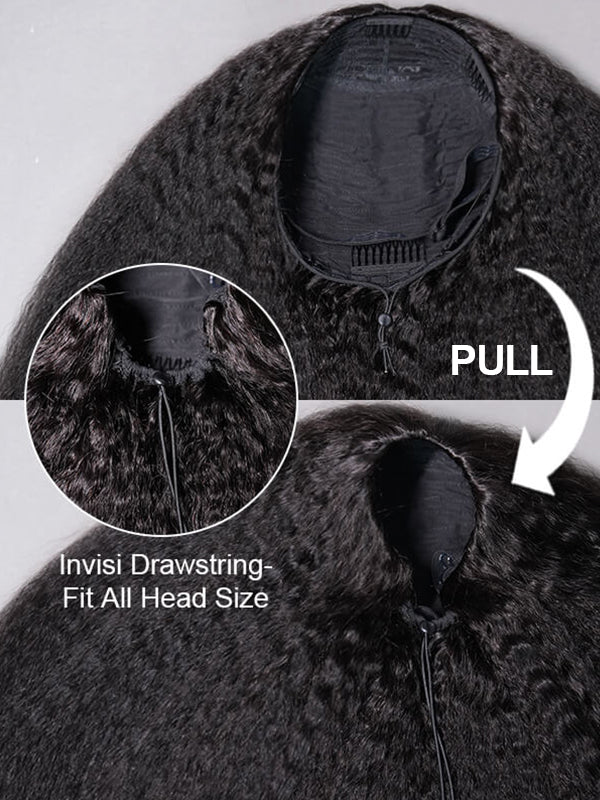 Flexi-Fit Yaki Straight / Kinky Straight / Yaki Body 3 in 1 Half Wig Glueless Insta Drawstring Wig