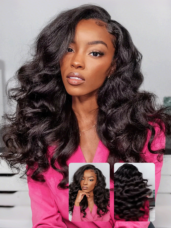 Flexi-Fit Yaki Straight / Kinky Straight / Yaki Body 3 in 1 Half Wig Glueless Insta Drawstring Wig