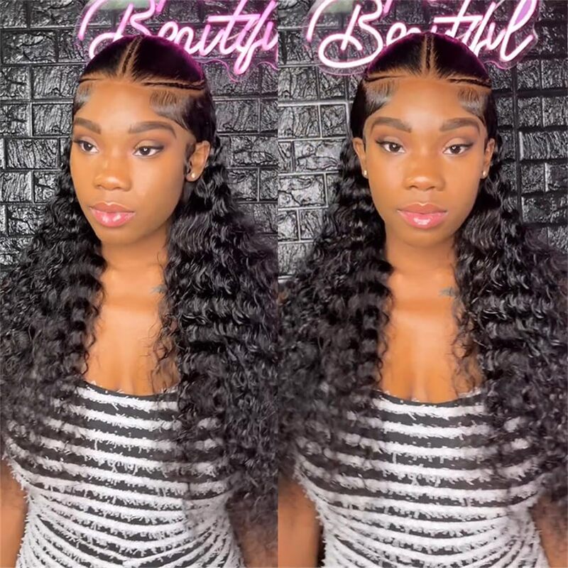 Glueless Pre Braided Wig Deep Wave  Hair 13x6 PreMax Frontal Wig