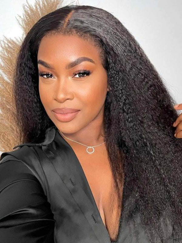 Glueless 13x6 PreMax Wig Kinky Straight Wear Go Wig 7x6 Lace Closure Wig