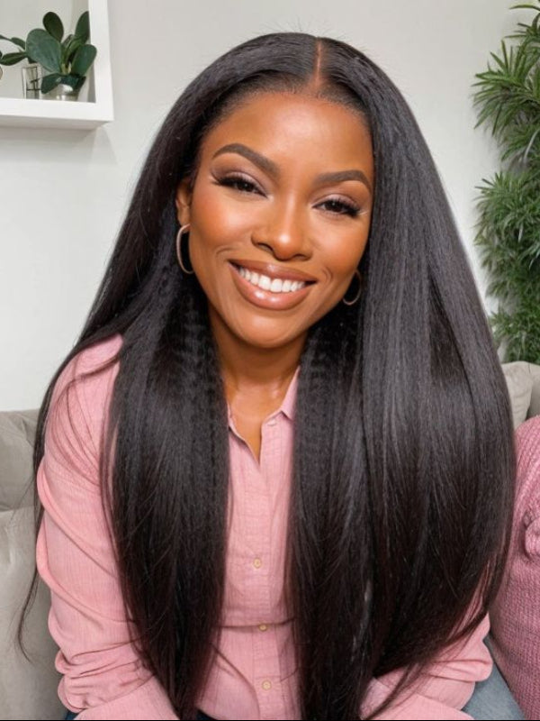 Glueless 13x6 PreMax Wig Kinky Straight Wear Go Wig 7x6 Lace Closure Wig