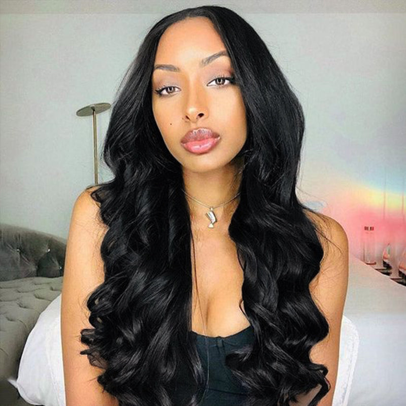 Flash Sale | Glueless #1 Jet Black Closure Wig 16-34 Inches Human Hair Wigs