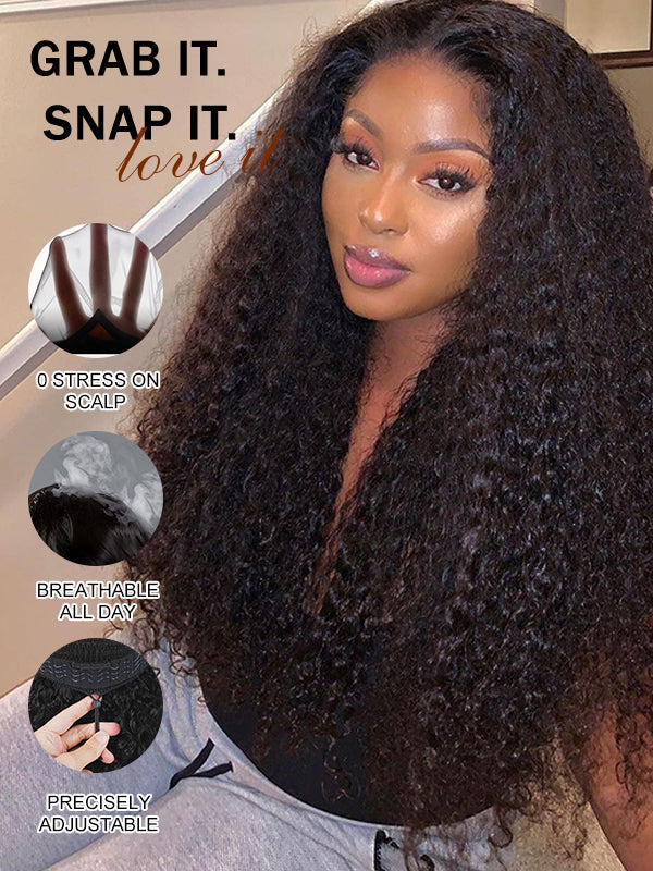 Glueless Deep Curly HD 7x6 Lace Closure Wig 100% Human Hair
