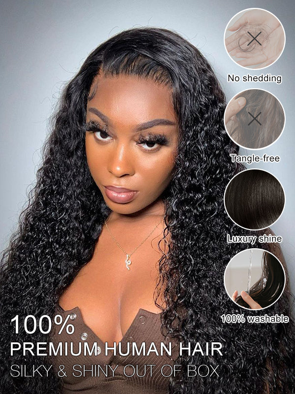 Glueless Deep Curly HD 7x6 Lace Closure Wig 100% Human Hair