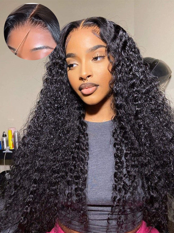 Glueless Deep Curly HD 7x6 Lace Closure Wig 100% Human Hair