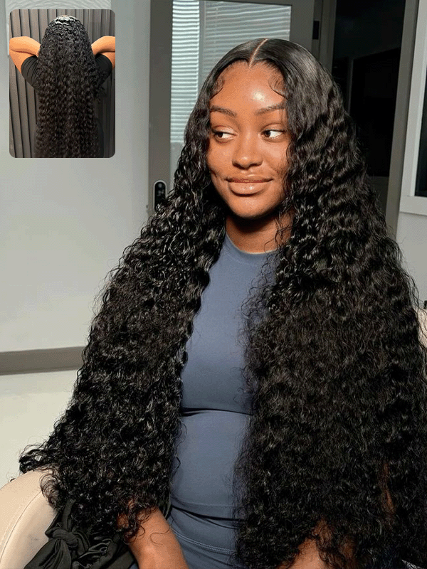Glueless Deep Wave HD 7x6 Lace Closure Wig 100% Human Hair