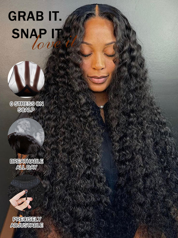 Glueless Deep Wave HD 7x6 Lace Closure Wig 100% Human Hair