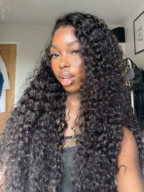 Glueless Deep Wave HD 7x6 Lace Closure Wig 100% Human Hair