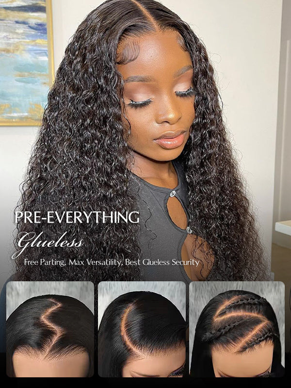 Glueless Deep Wave HD 7x6 Lace Closure Wig 100% Human Hair