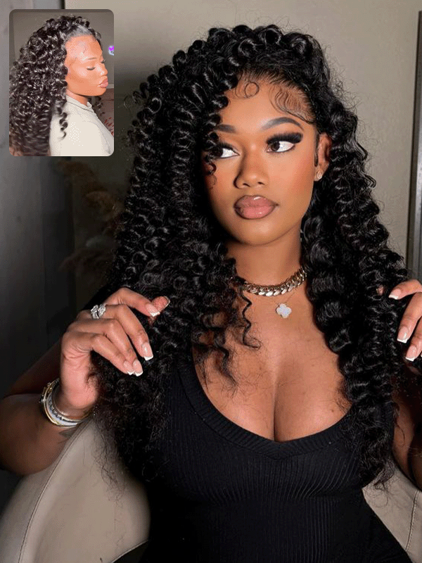Glueless Wand Curly HD 7x6 Lace Closure Wig 100% Human Hair