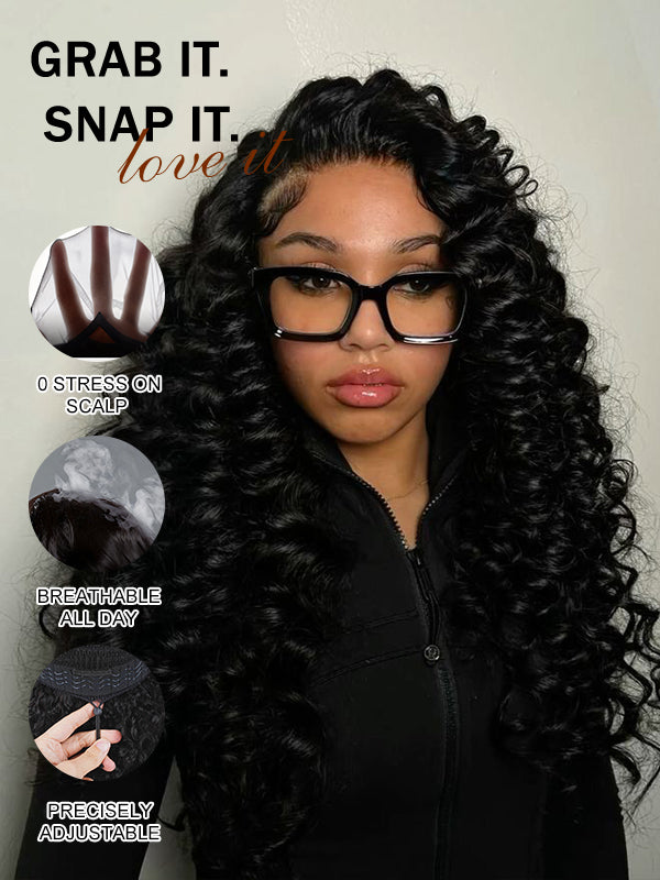 Glueless Wand Curly HD 7x6 Lace Closure Wig 100% Human Hair