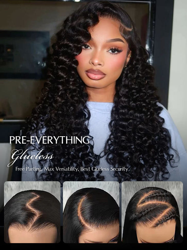 Glueless Wand Curly HD 7x6 Lace Closure Wig 100% Human Hair